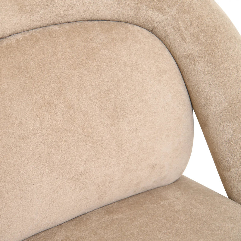 Stylish Dark Beige Velvet Lounge Chair by HouseOfZazla