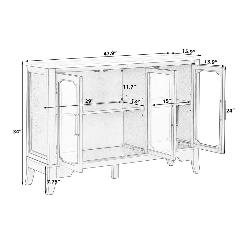 Storage Cabinet 3 Doors Stylish Style White by HouseOfZazla