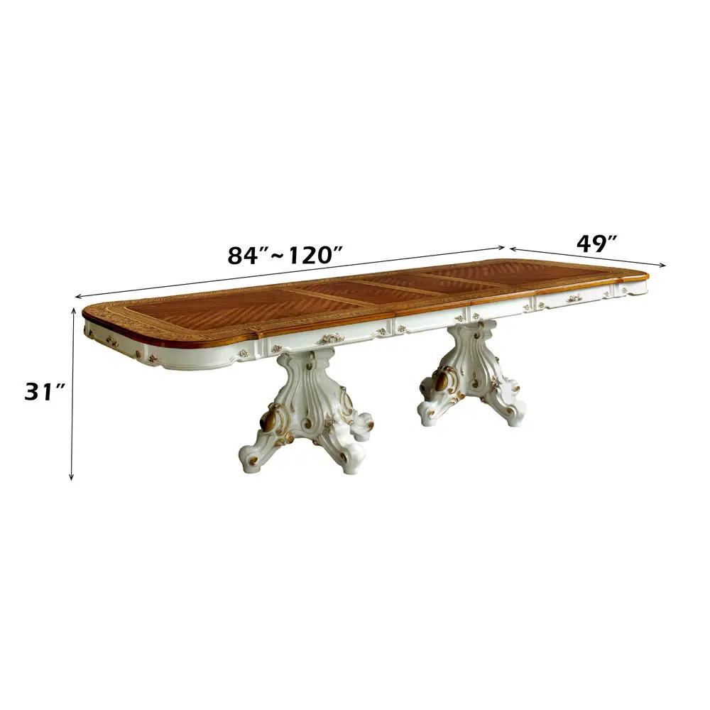 Picardy - 31" Dining Table - Antique Pearl & Cherry Oak by Unique Piece Furniture