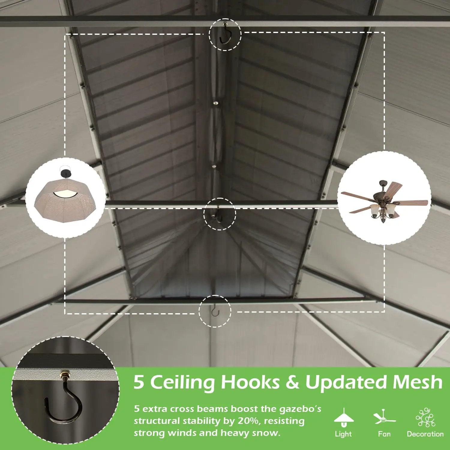 14'x24' Hardtop Gazebo with Resin Roof and Metal Frame by HouseOfZazla