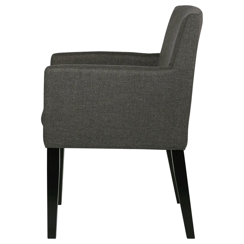 Yorkshire - Upholstered Dining Arm Chair With Cushioned Arms (Set of 2) - Gray by HouseOfZazla
