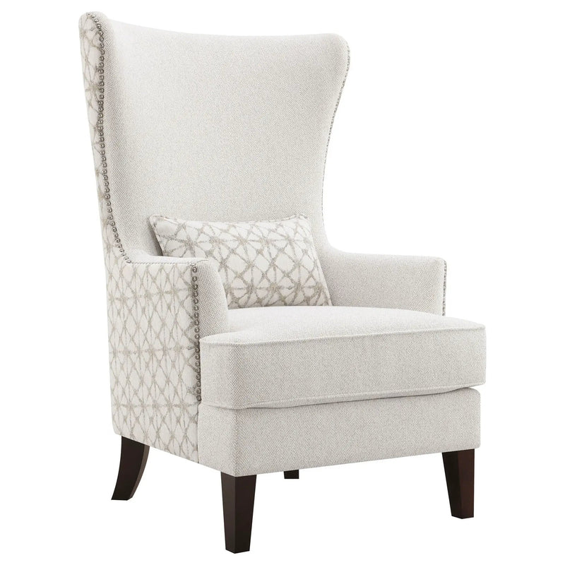 Pippin Upholstered High Wingback Accent Chair Latte by Unique Piece Furniture