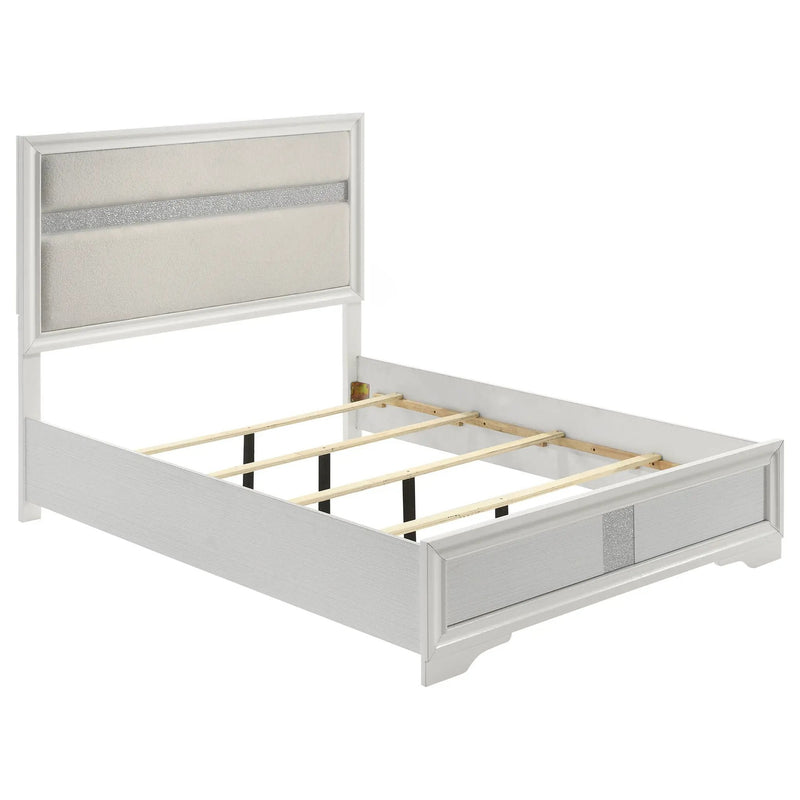 Miranda 54-inch Upholstered Full Panel Bed White by Unique Piece Furniture