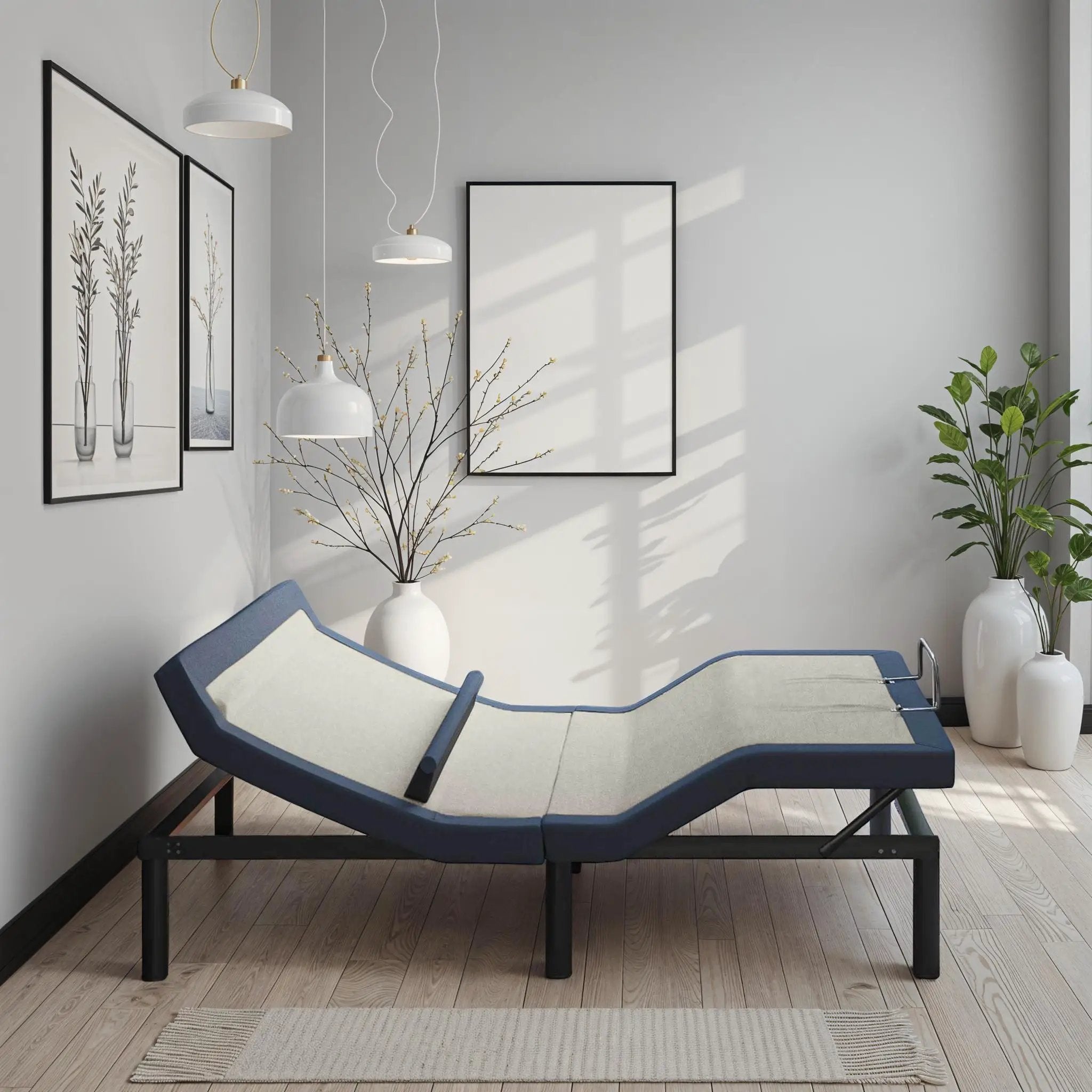Queen Adjustable Bed Base with Head/Foot Tilt and Lumbar Position Adjustment by HouseOfZazla
