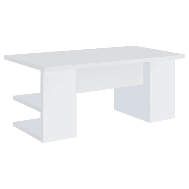Hannah - 4 Shelf Writing Desk With Open Shelving - White by HouseOfZazla