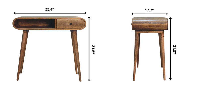 Writing Desk, Curved - Chestnut by HouseOfZazla