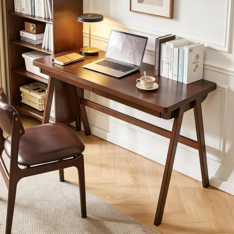 100% Solid Rubber Wood Computer Desk, Retro by HouseOfZazla