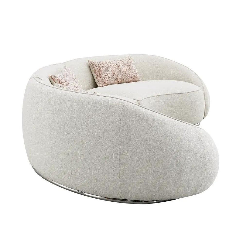 Sahara - Sectional Sofa With 3 Pillows - Beige Boucle by Unique Piece Furniture