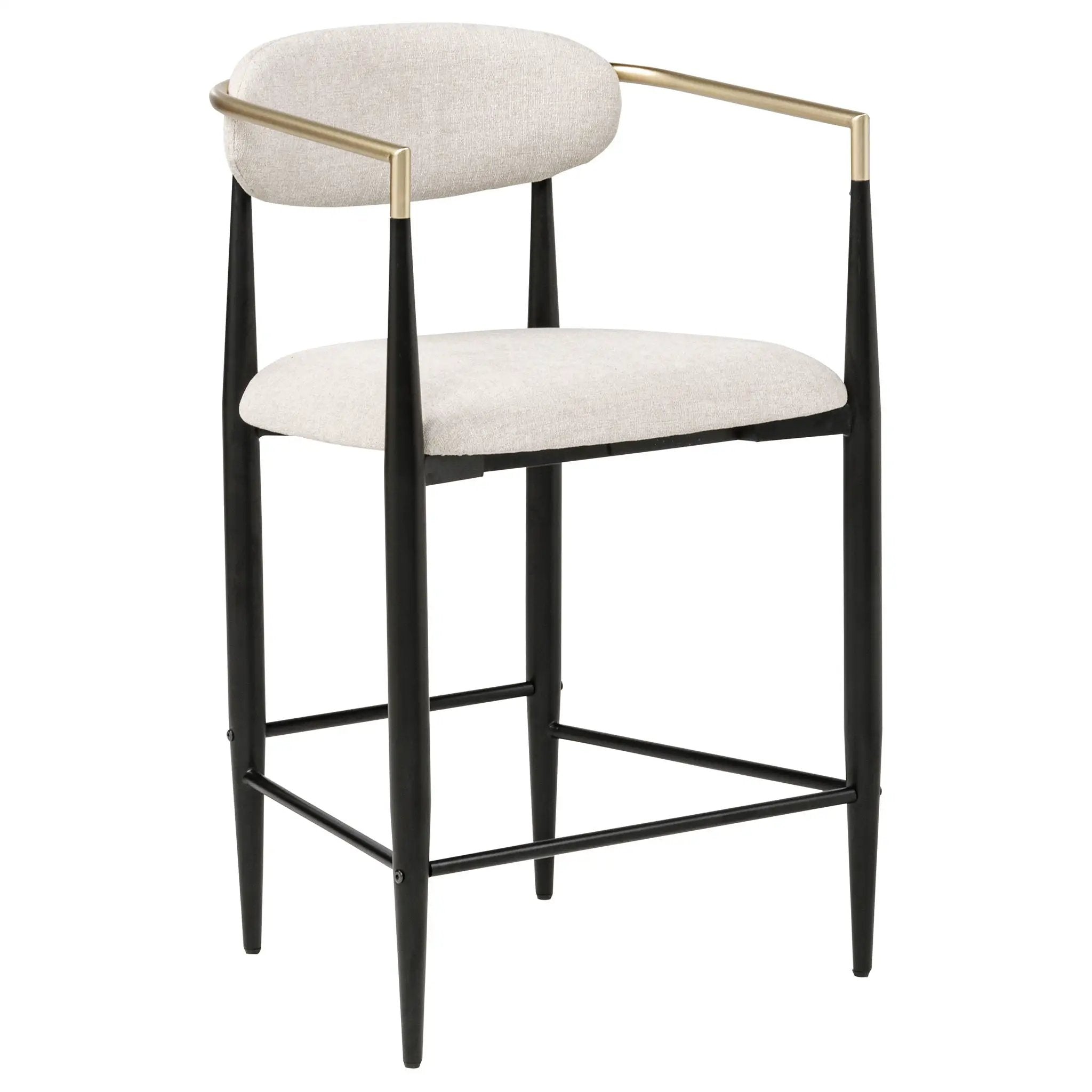 Tina Fabric Upholstered Counter Chair Beige (Set of 2) by Unique Piece Furniture
