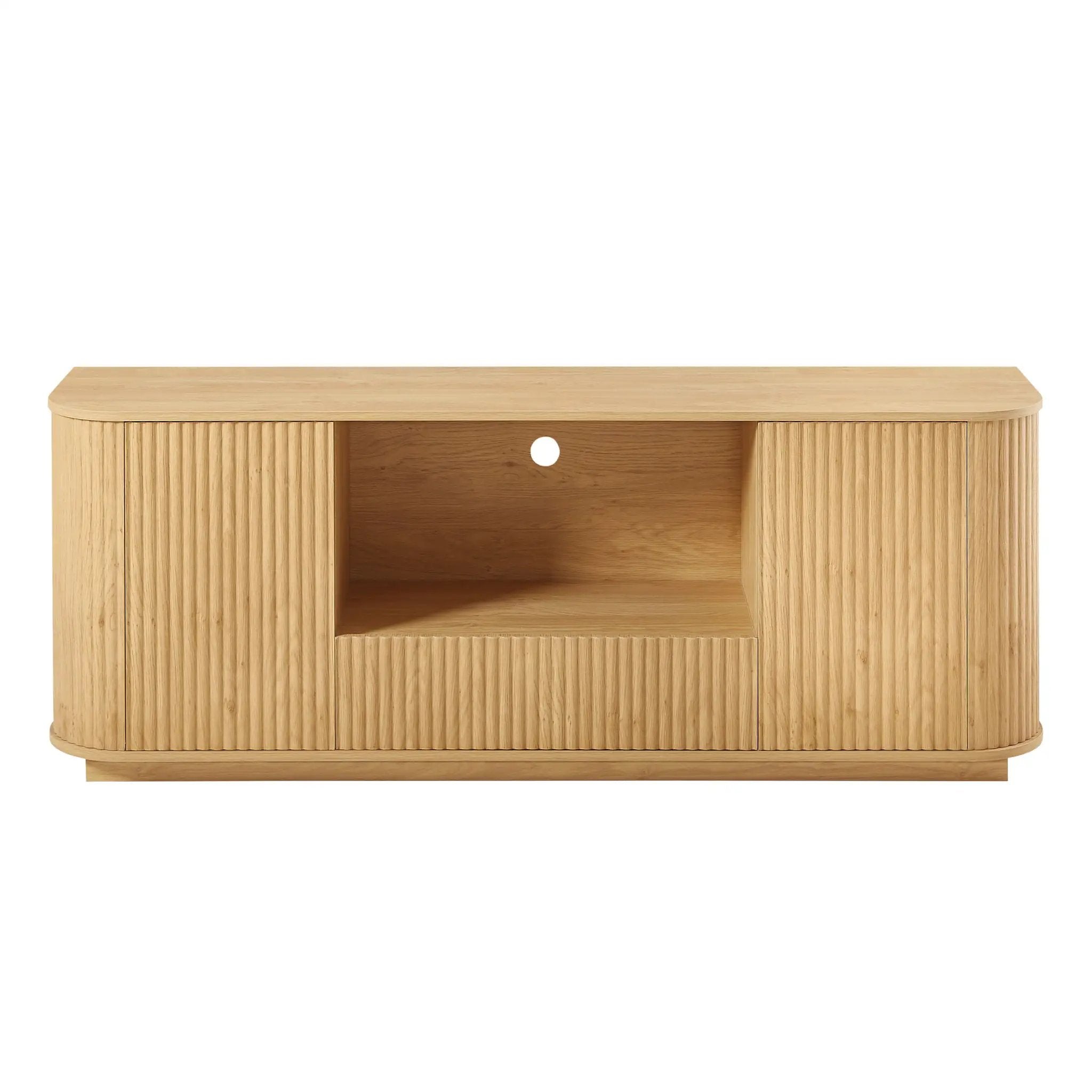 Modern Wavy TV Stand Rounded Sideboard With Storage Cabinet by HouseOfZazla