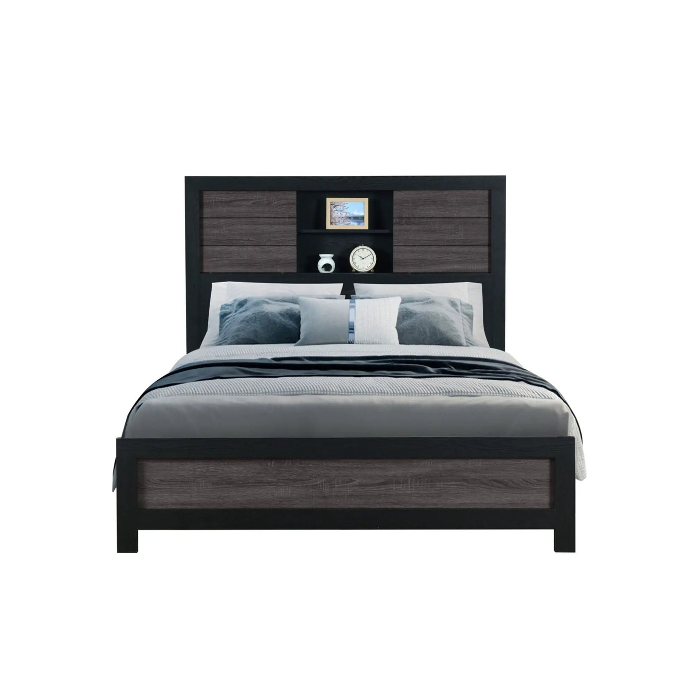 Soluto - Bed With Bookcase Headboard by Unique Piece Furniture