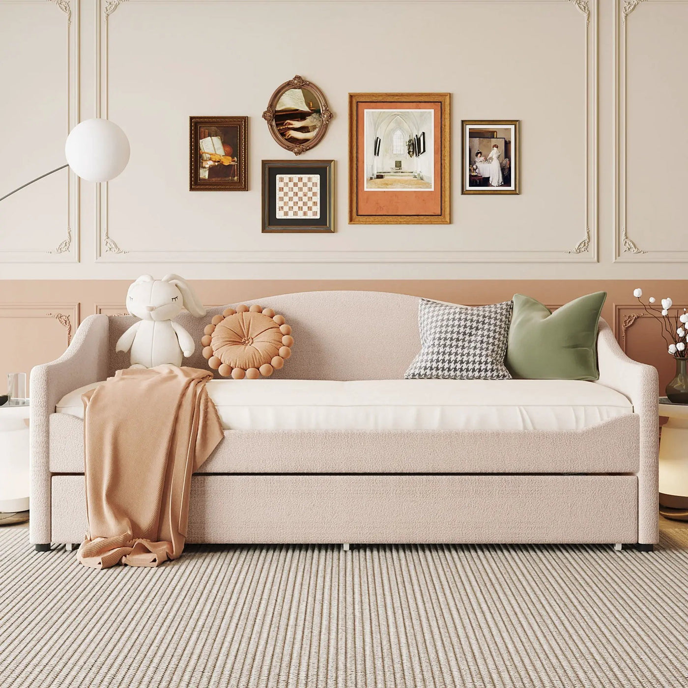 Design Upholstered Daybed With Light and Trundle by HouseOfZazla