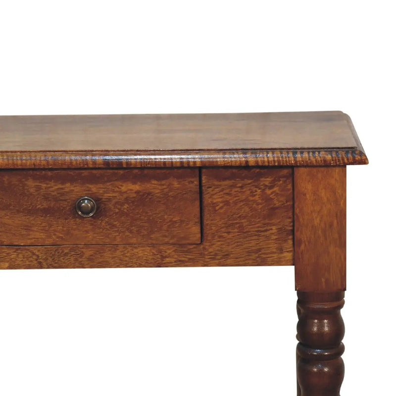 Turned Leg Writing Desk - Chestnut by Unique Piece Furniture
