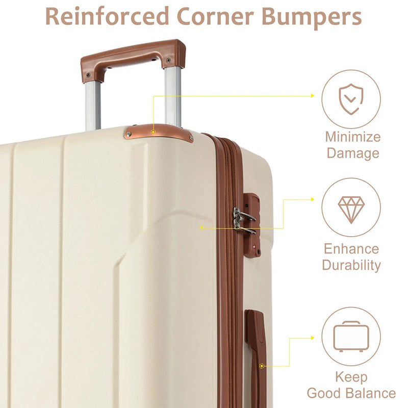 Lightweight Durable ABS Hardshell Luggage - 24-inch by HouseOfZazla