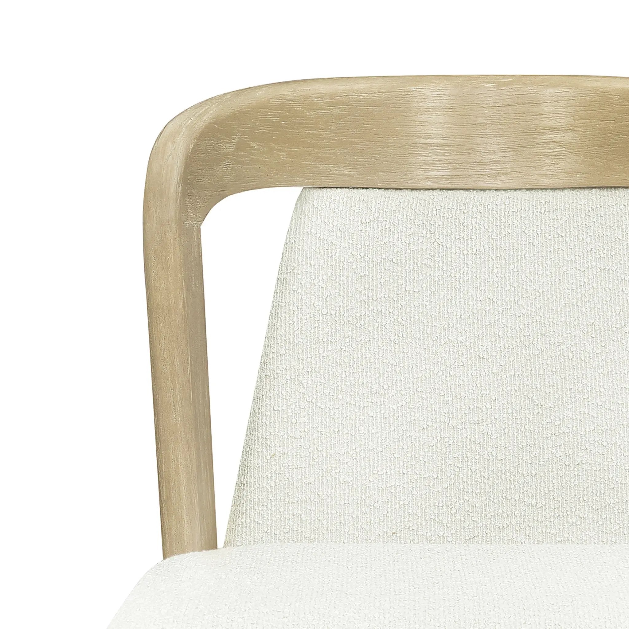 Upholstered Backrest Armless Dining Chairs (Natural Ash + Beige) by HouseOfZazla