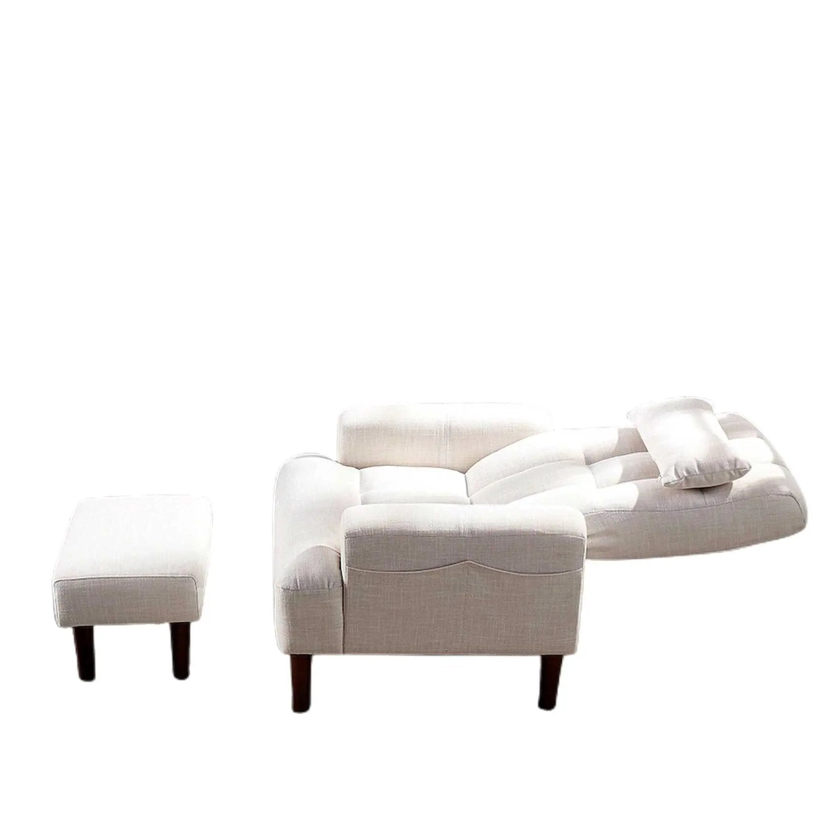Living Room Sofa Single Chair And Ottoman, Modern Multi-Function Fabric Living Room Sofa Lounge Chair Bed And Stool. Soft Leisure Single Chair Adjustable Into 5 Angles With Sofa Bed by HouseOfZazla