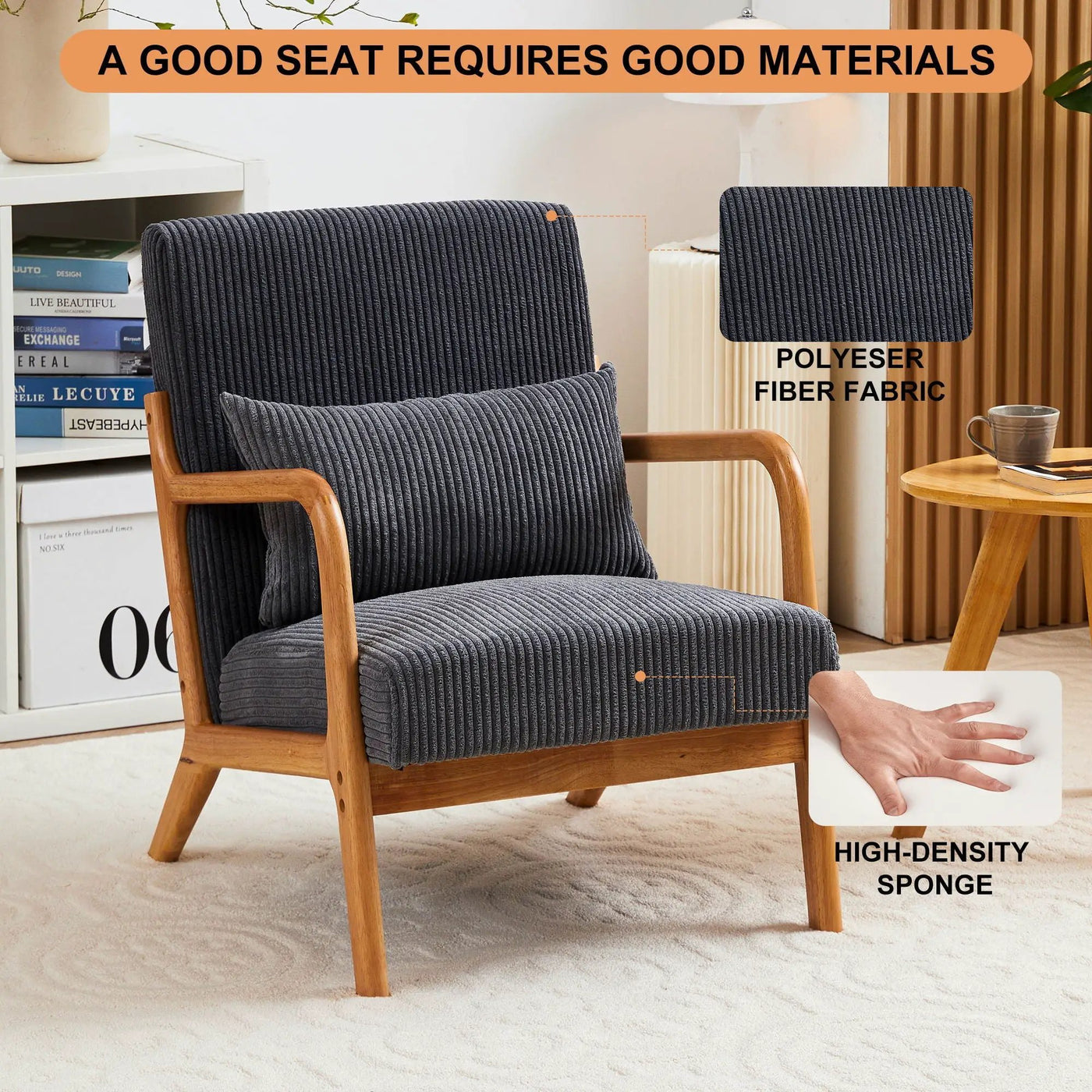 Accent Arm Chair With Pillow Upholstered by Unique Piece Furniture