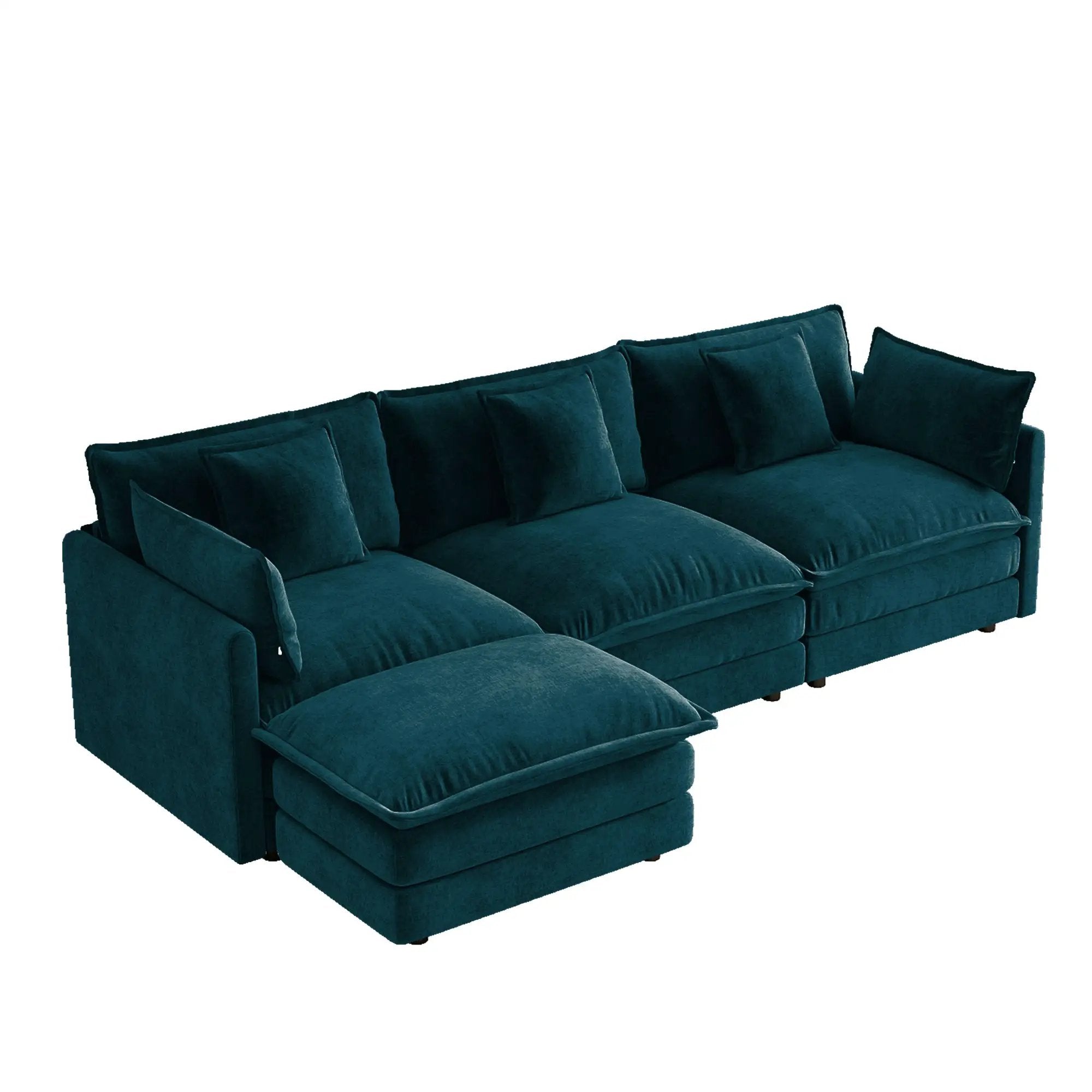 Oversize 3-Seater Sofa with Ottoman by HouseOfZazla