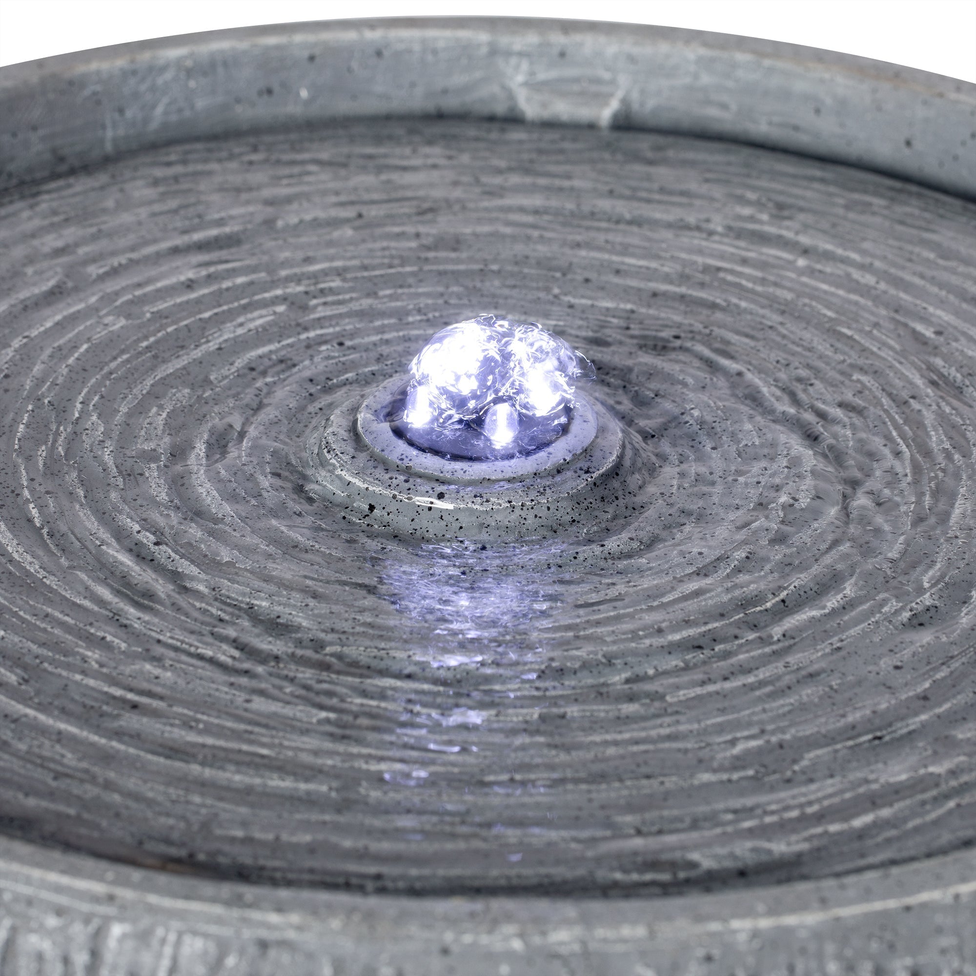 12.99" Gray Polyresin Outdoor Water Fountain with LED Light by HouseOfZazla