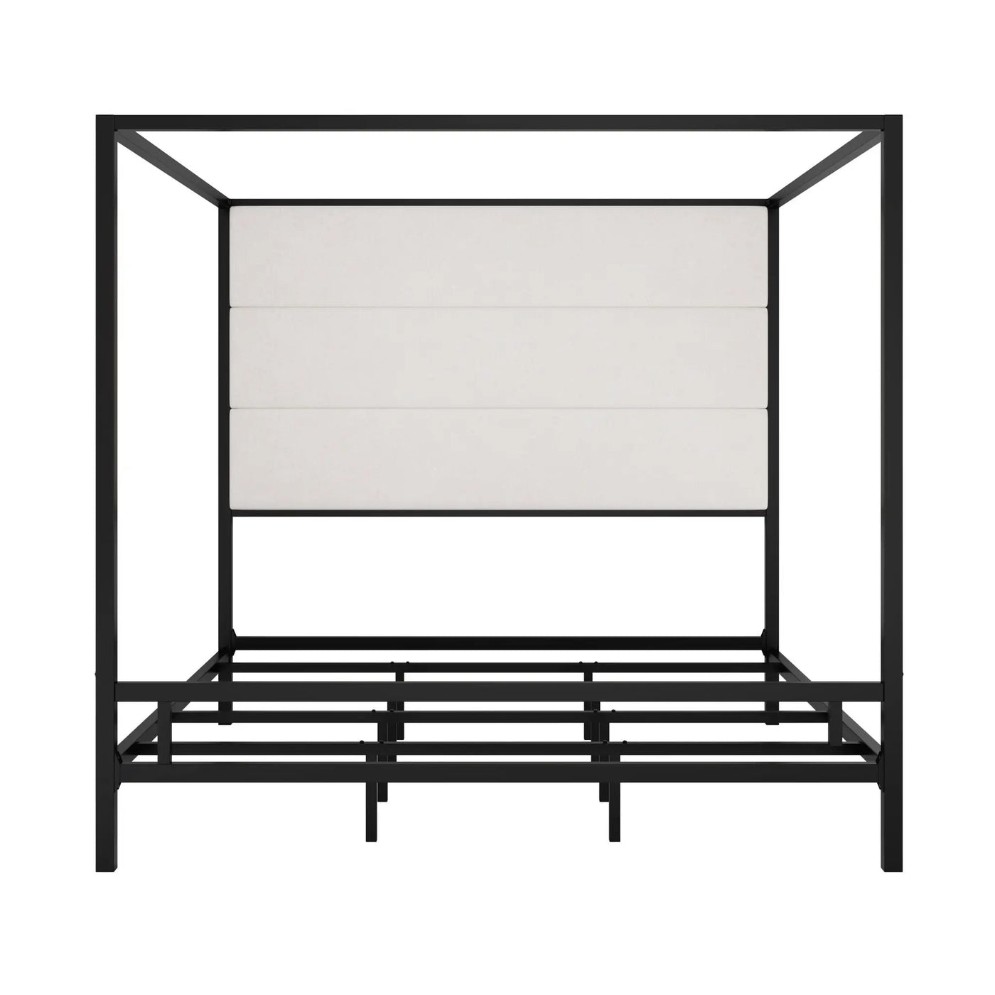 Canopy Bed With Tall Upholstered Headboard, 4 Poster Frame by HouseOfZazla