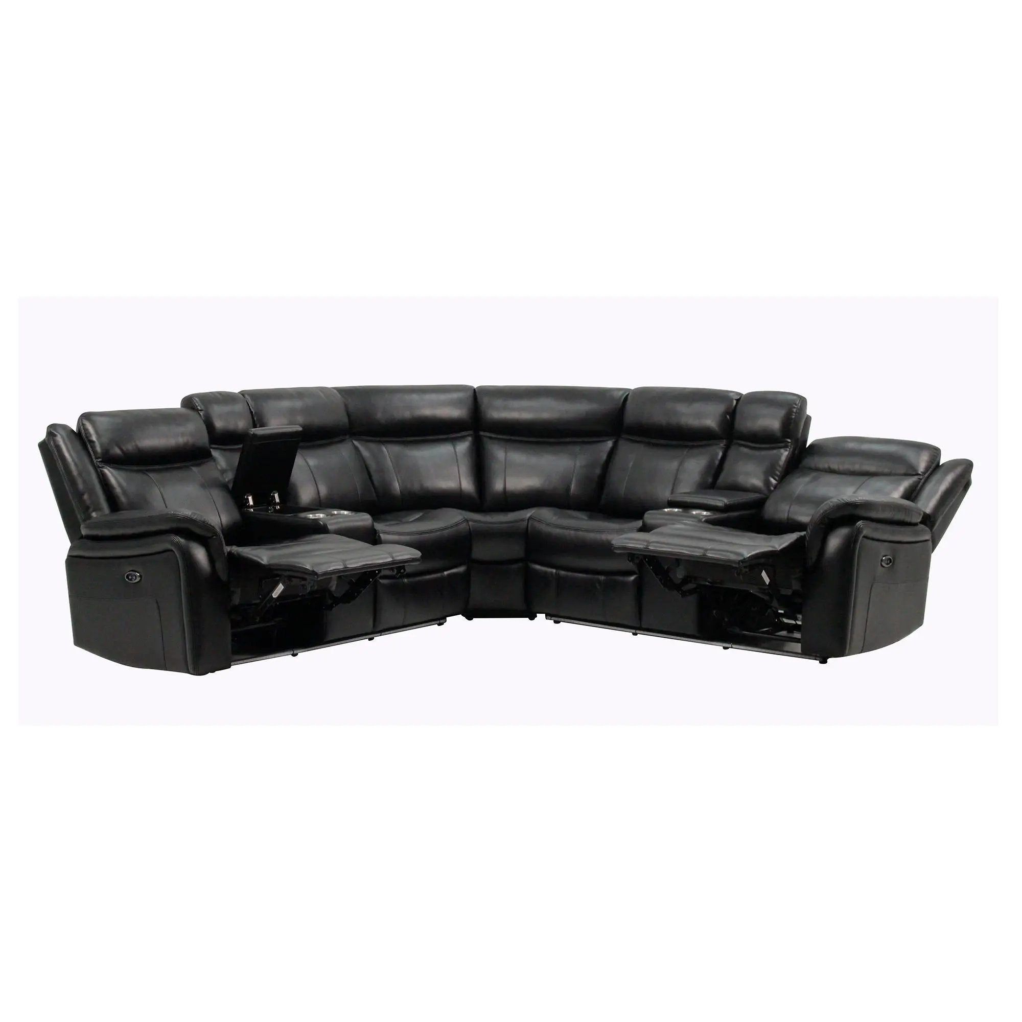 Jupiter - Leather Sectional - Black by Unique Piece Furniture