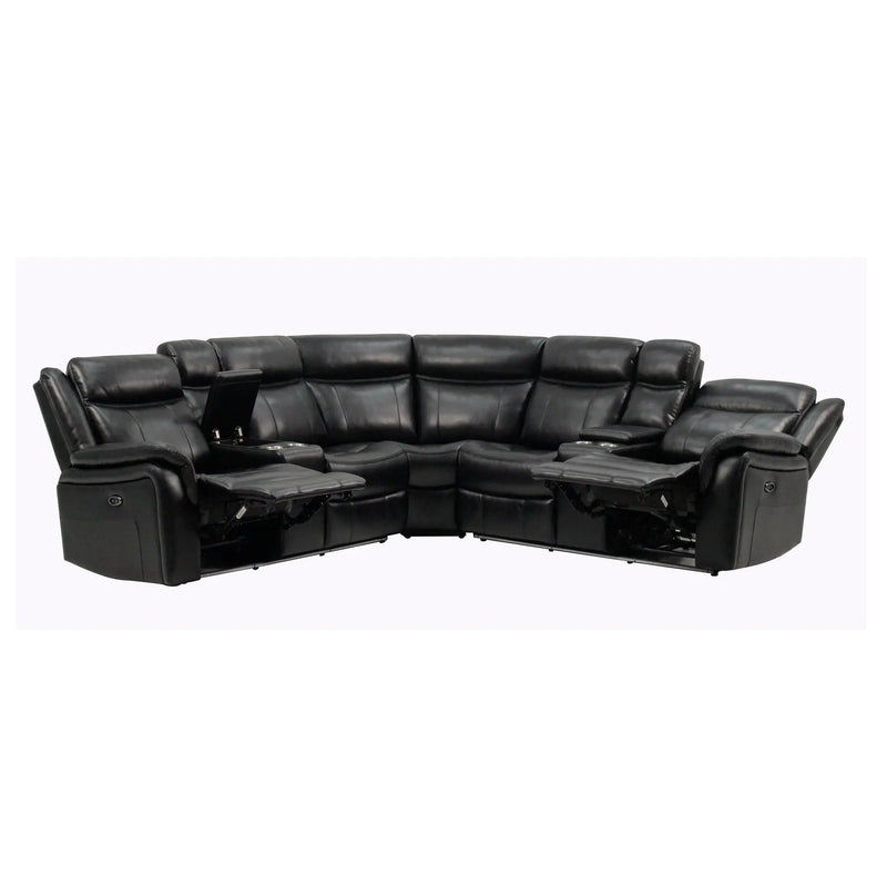 Jupiter - Leather Sectional - Black by Unique Piece Furniture