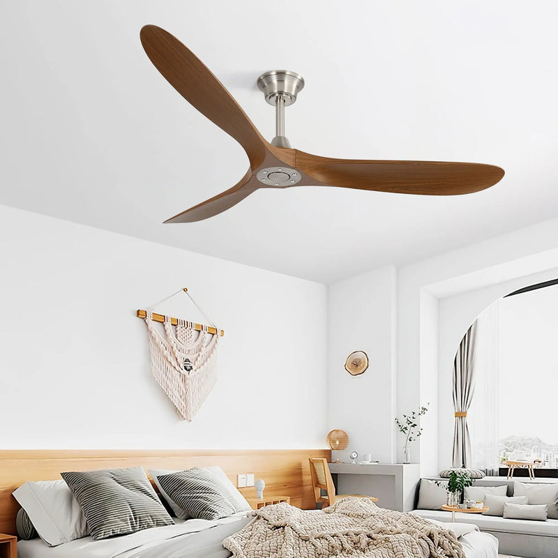 Outdoor Ceiling Fan No Light With 3 Blades Smart App Control - Brushed Nickel by Unique Piece Furniture