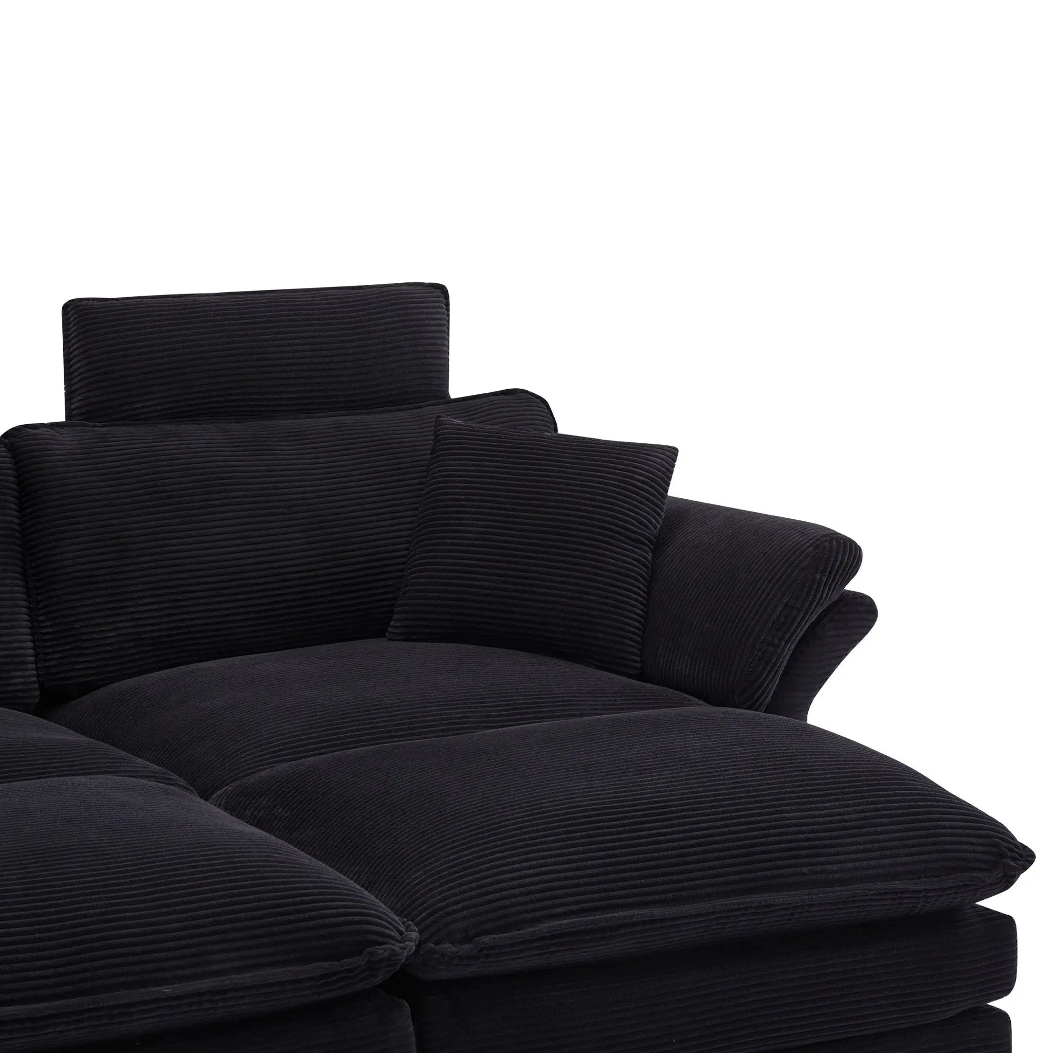 Modern Deep Seat Sectional Sofa With Ottoman by HouseOfZazla