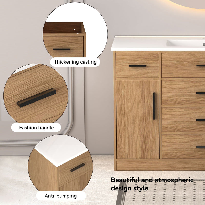 Bathroom Vanity With Abundant Storage 2 Soft Close Doors And 6 Drawers by Unique Piece Furniture