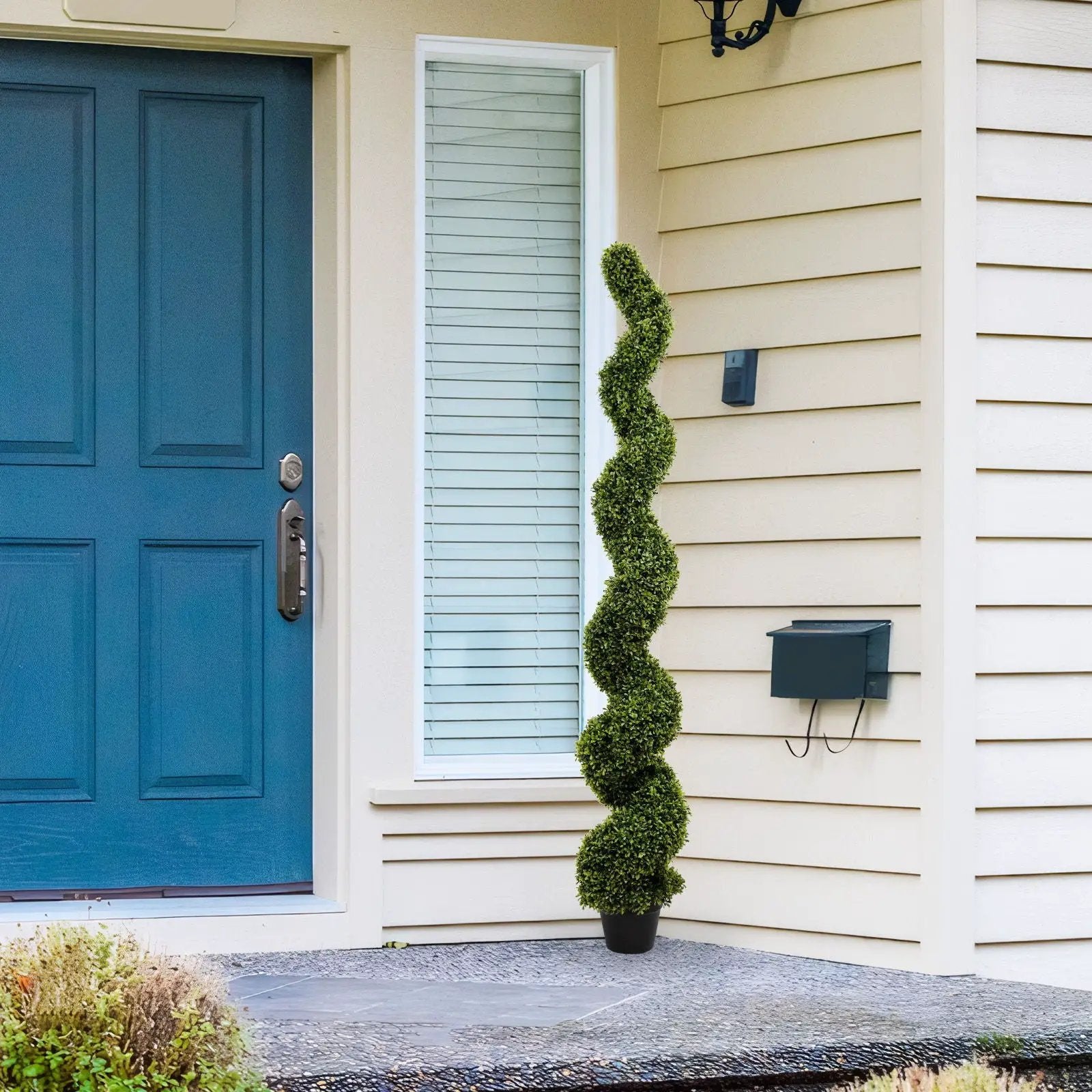 Artificial Outdoor UV Resistant Plastic Boxwood Topiary Spiral Tree by Unique Piece Furniture
