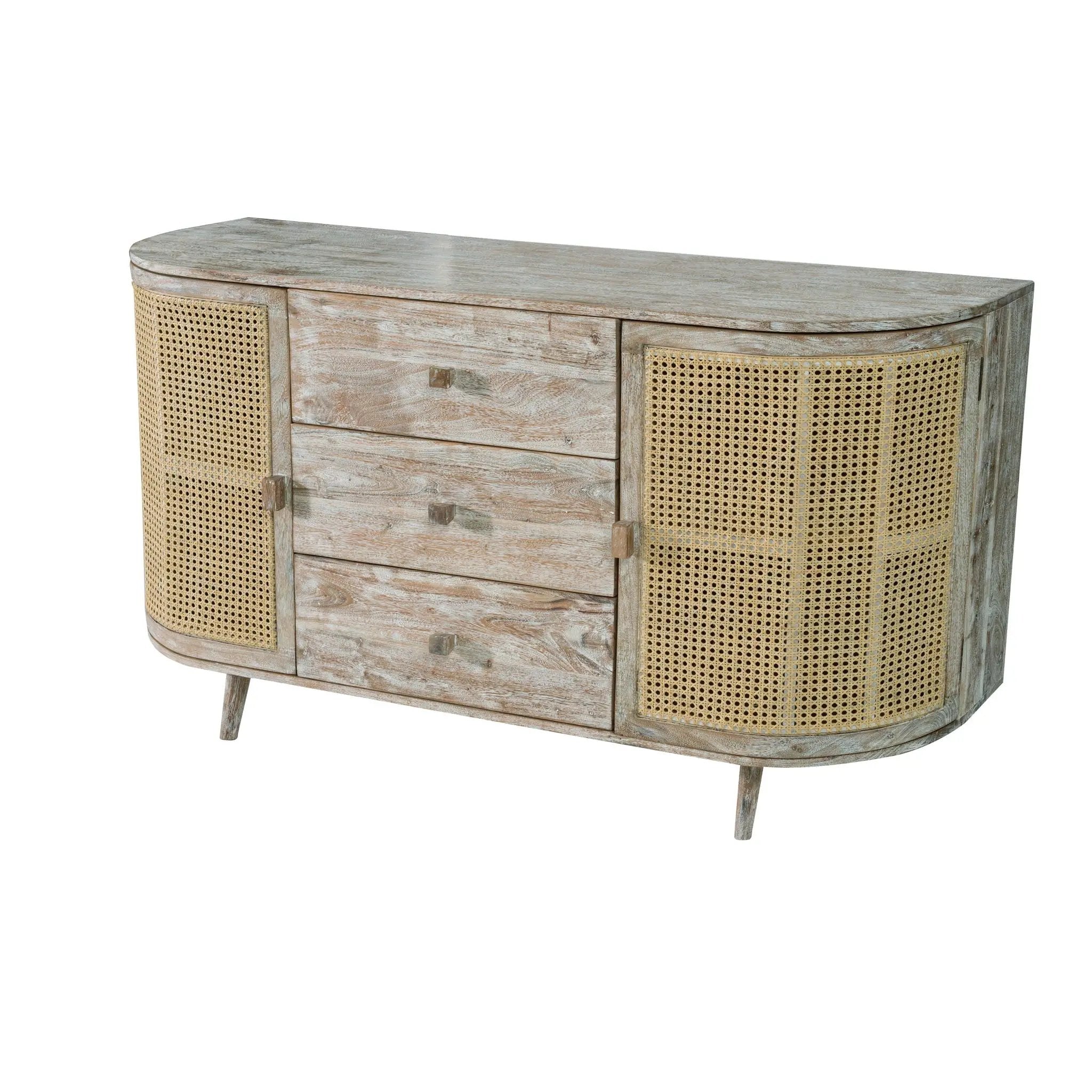 TV Console With Cane Doors - Multicolor by HouseOfZazla