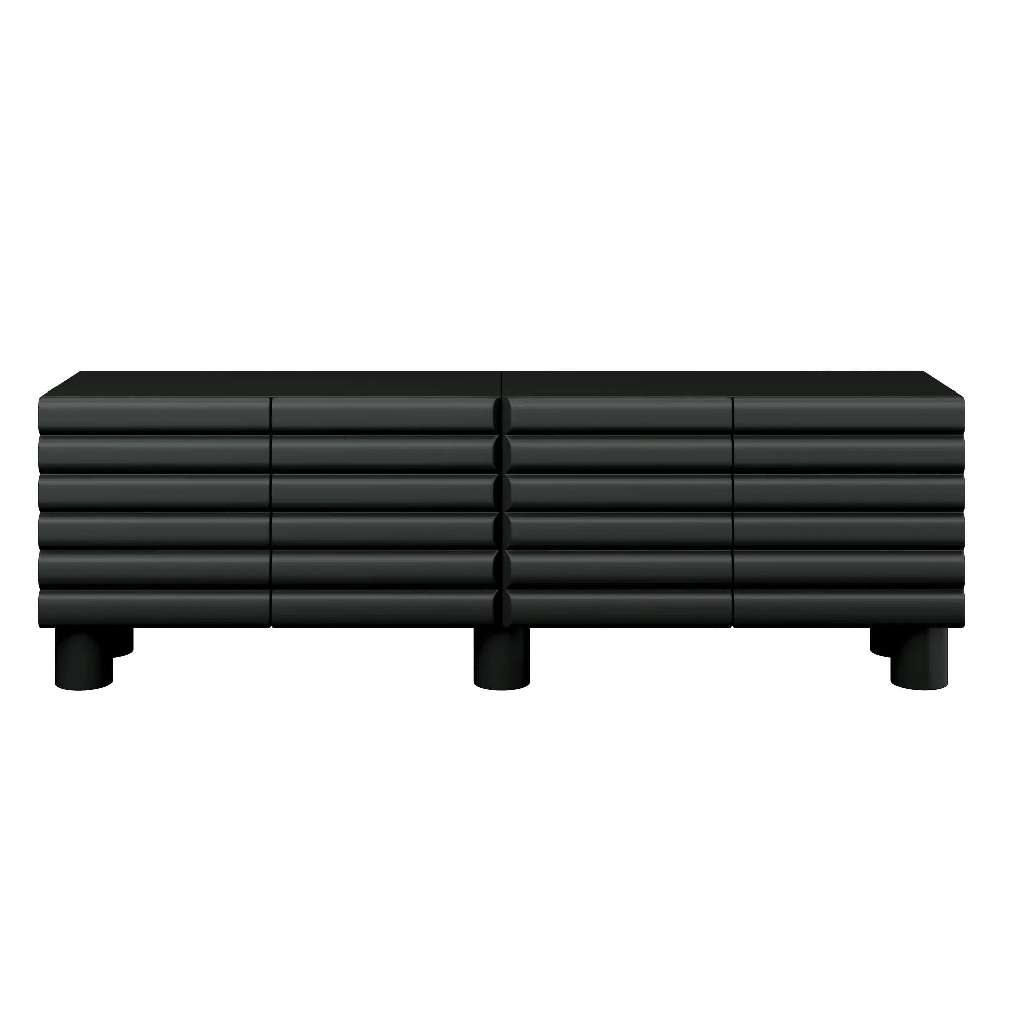 Stylish Thick Wavy Door TV Cabinet with Adjustable Shelves by HouseOfZazla