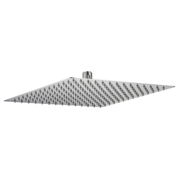 16" Square Rainfall Shower Head Fixed Wall Mount With Full Body Coverage & Self Cleaning Silicone Nozzles