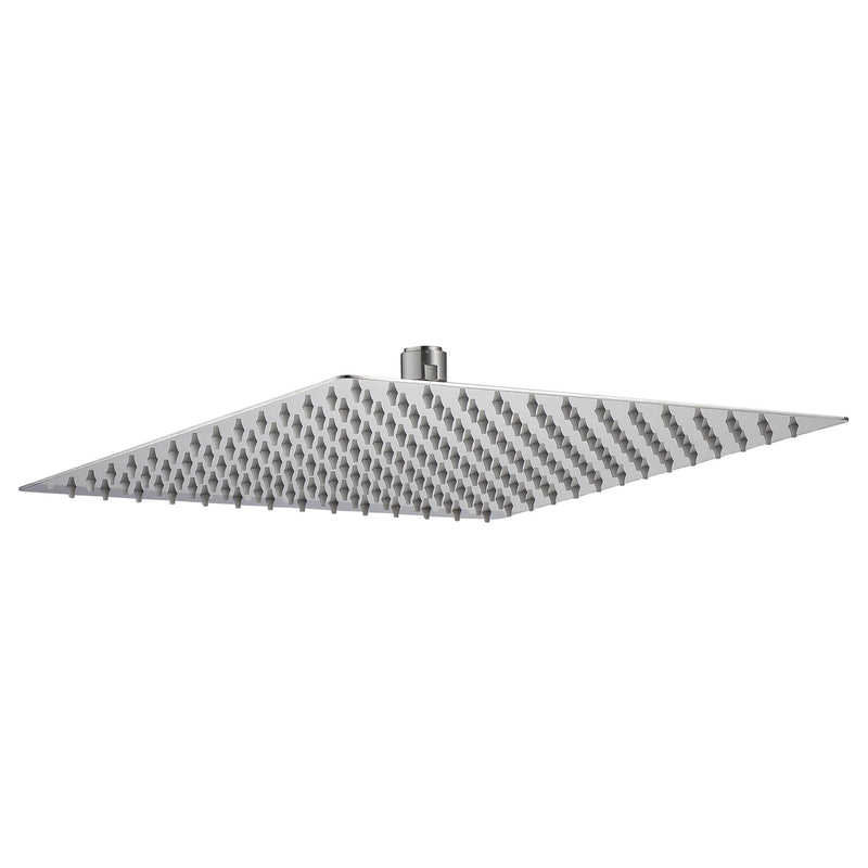 16" Square Rainfall Shower Head Fixed Wall Mount With Full Body Coverage & Self Cleaning Silicone Nozzles by HouseOfZazla