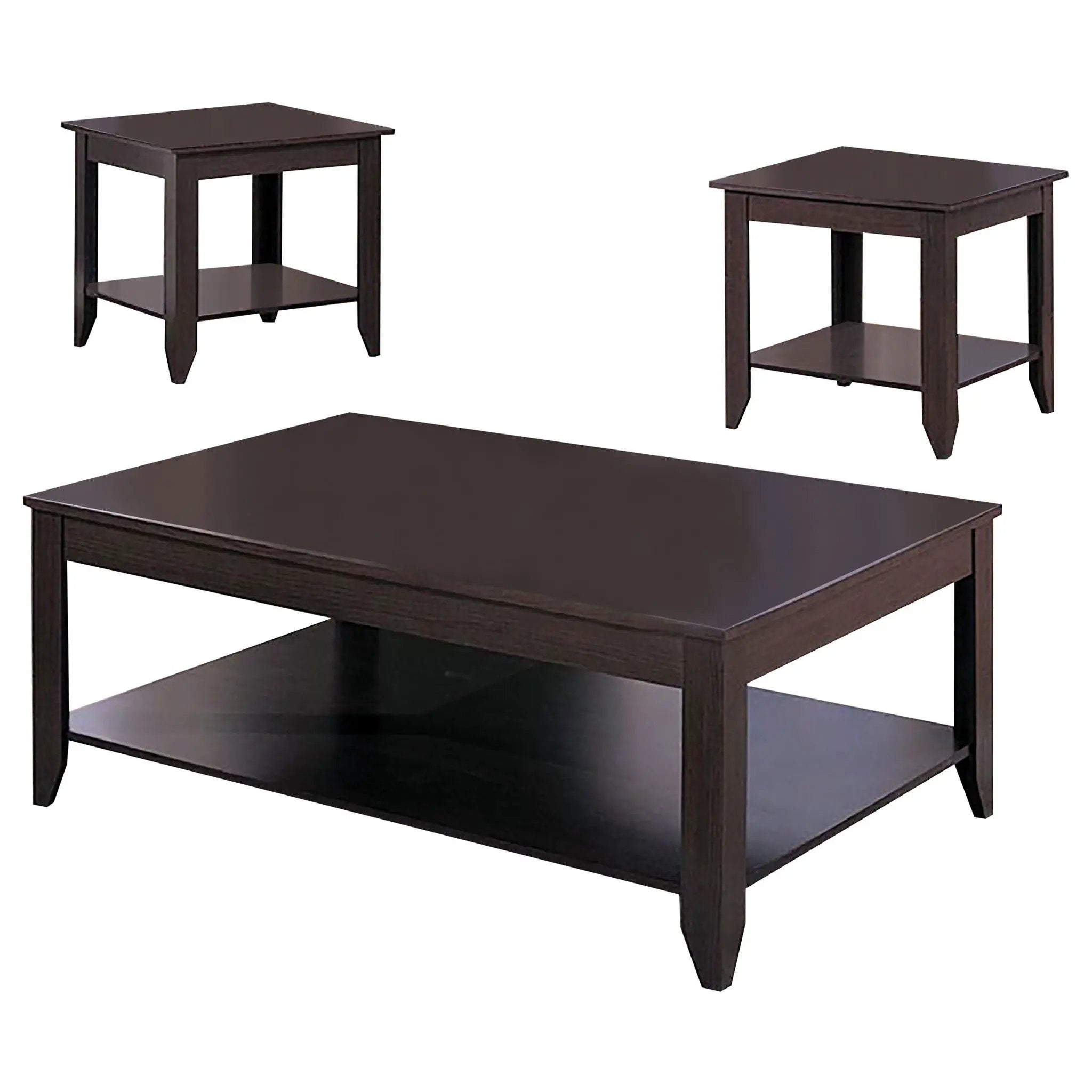 Ornette - 3 Piece Occasional Set With Square Design - Cappuccino by HouseOfZazla
