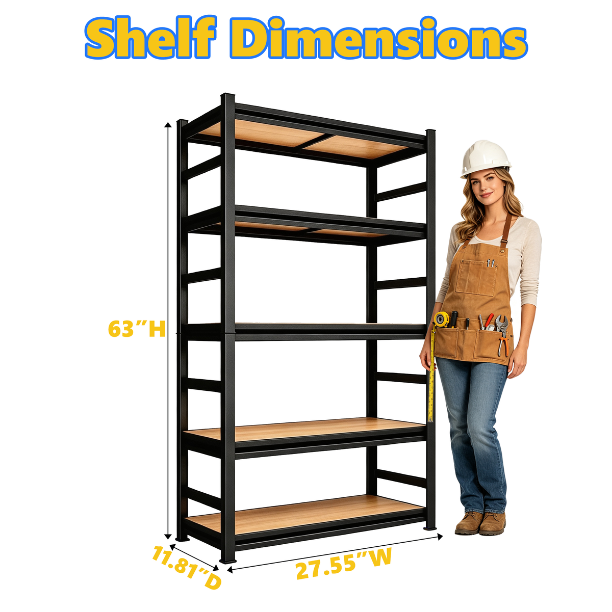 63-Inch Height Storage Shelving Unit with Adjustable Shelves by HouseOfZazla