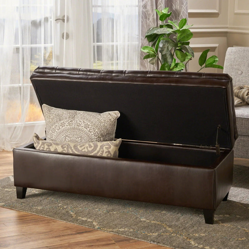 Juliana Storage Ottoman With Birch Legs by HouseOfZazla