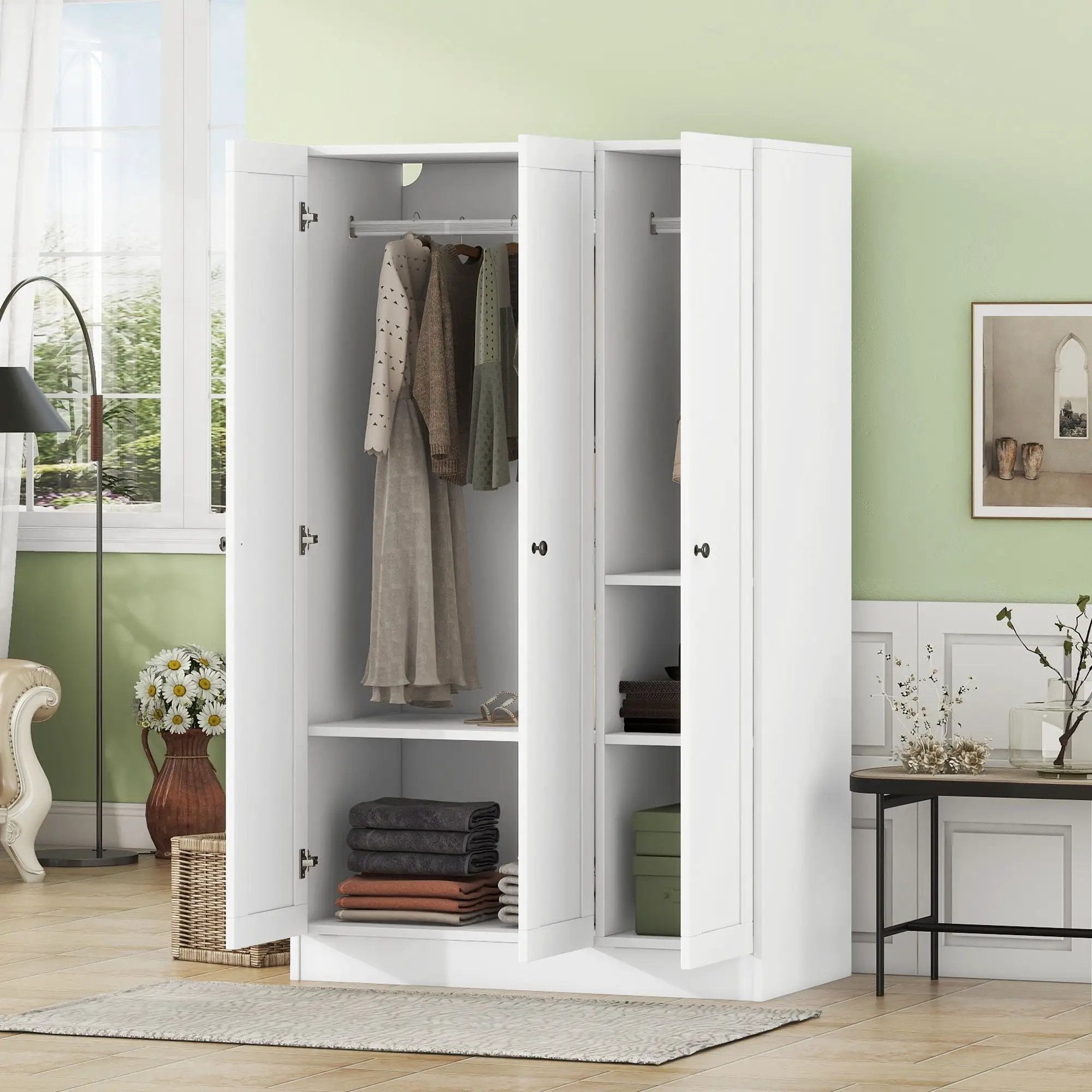 3 Door Shutter Wardrobe With Shelves by HouseOfZazla