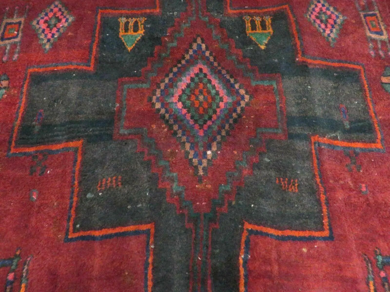 4' X 8' Antique Handmade India Geometric Oriental Wool Rug Veg Dyes Nice by Jewel Rugs