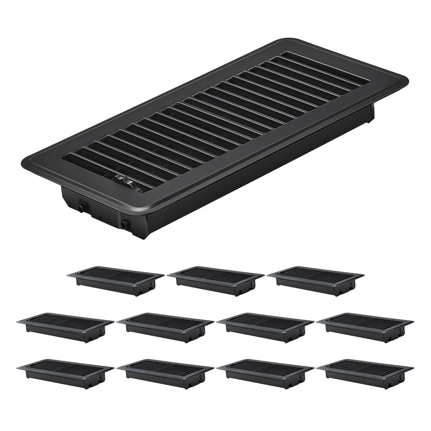 Floor Registers 4 x 10 Inch 12-Pack Iron Floor Vents for HVAC Vent Grilles by HouseOfZazla