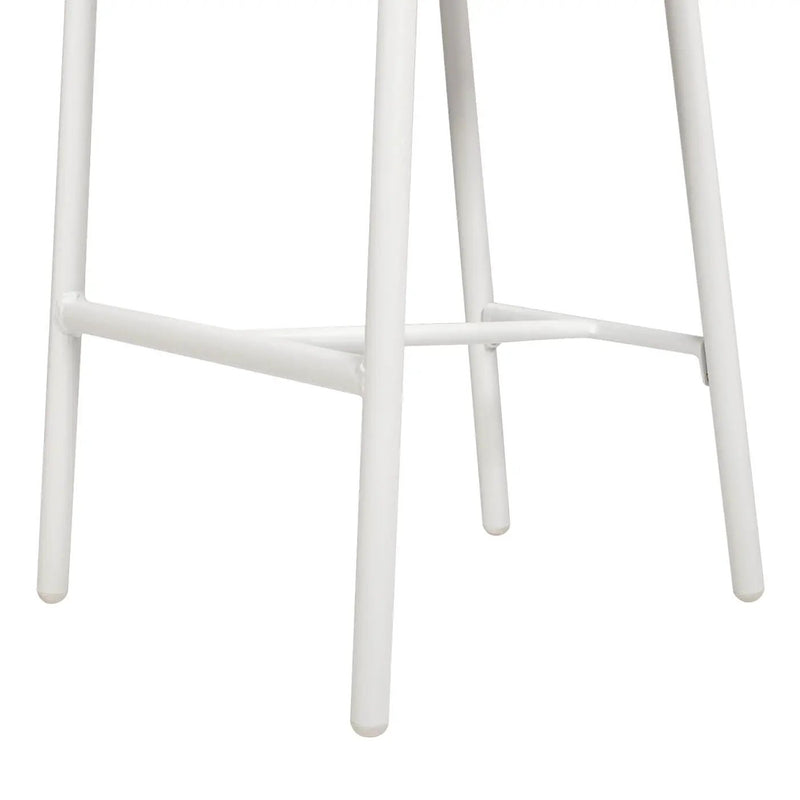 Rowan - Rope Barrel Low Back Patio Counter Stool (Set of 2) - Optic White by HouseOfZazla
