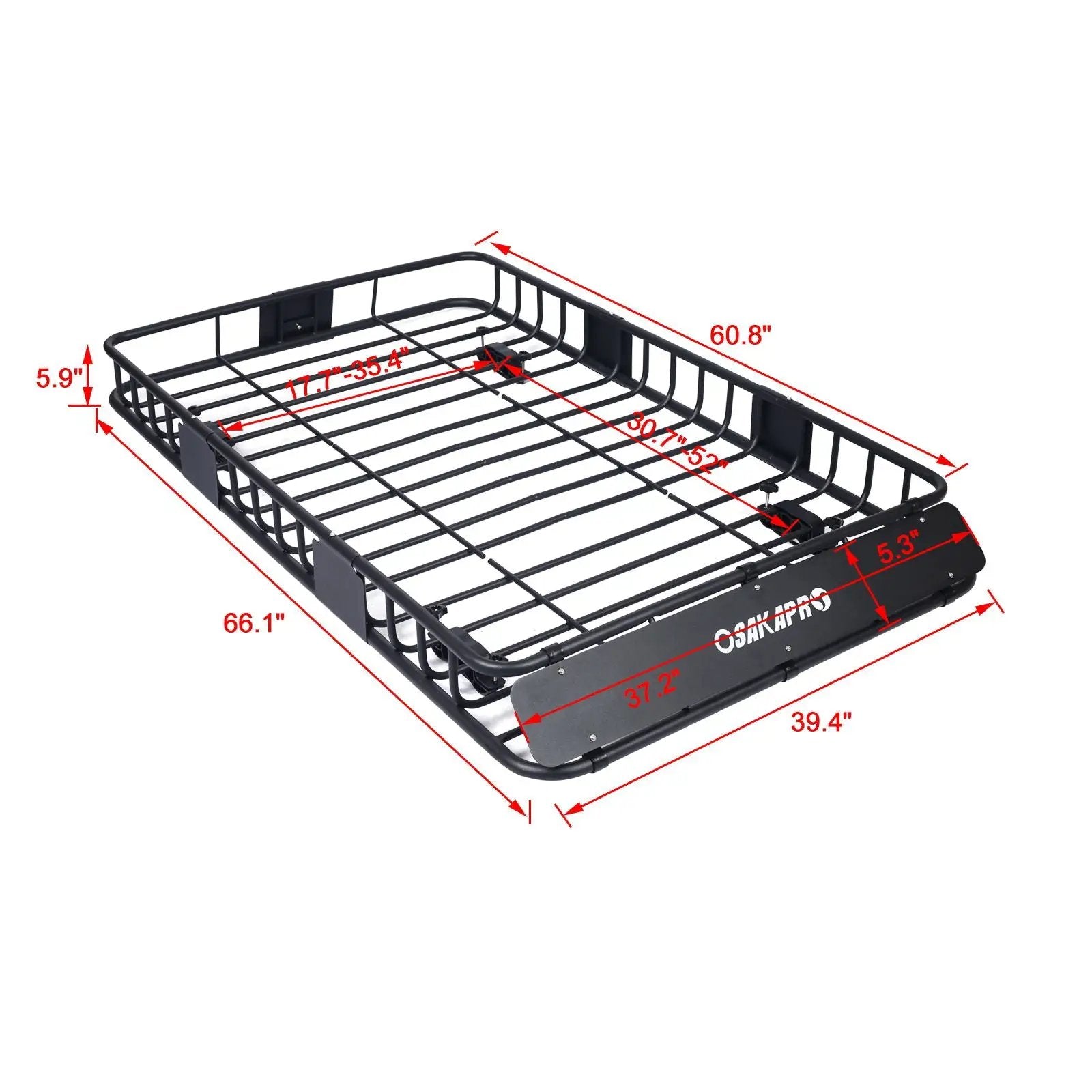 Motoring Rooftop Cargo Carrier Basket Steel Universal Fit Roof Rack by HouseOfZazla