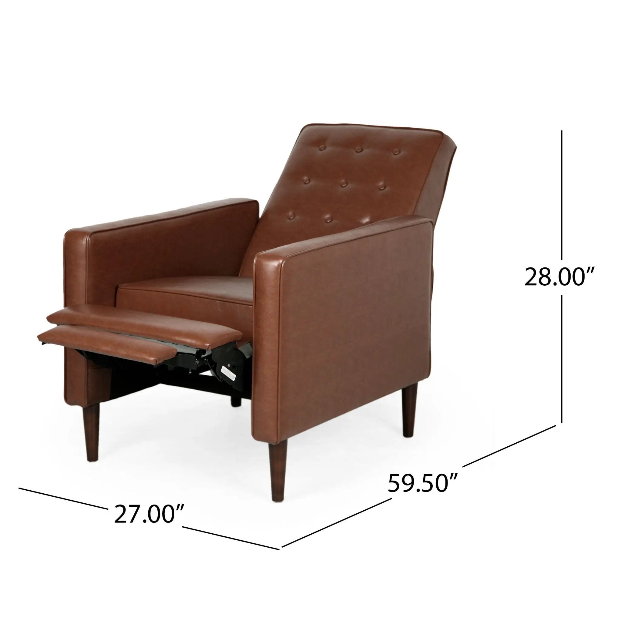 Mid-Century Modern Recliner With Button Tufted Waffle Stitch by HouseOfZazla