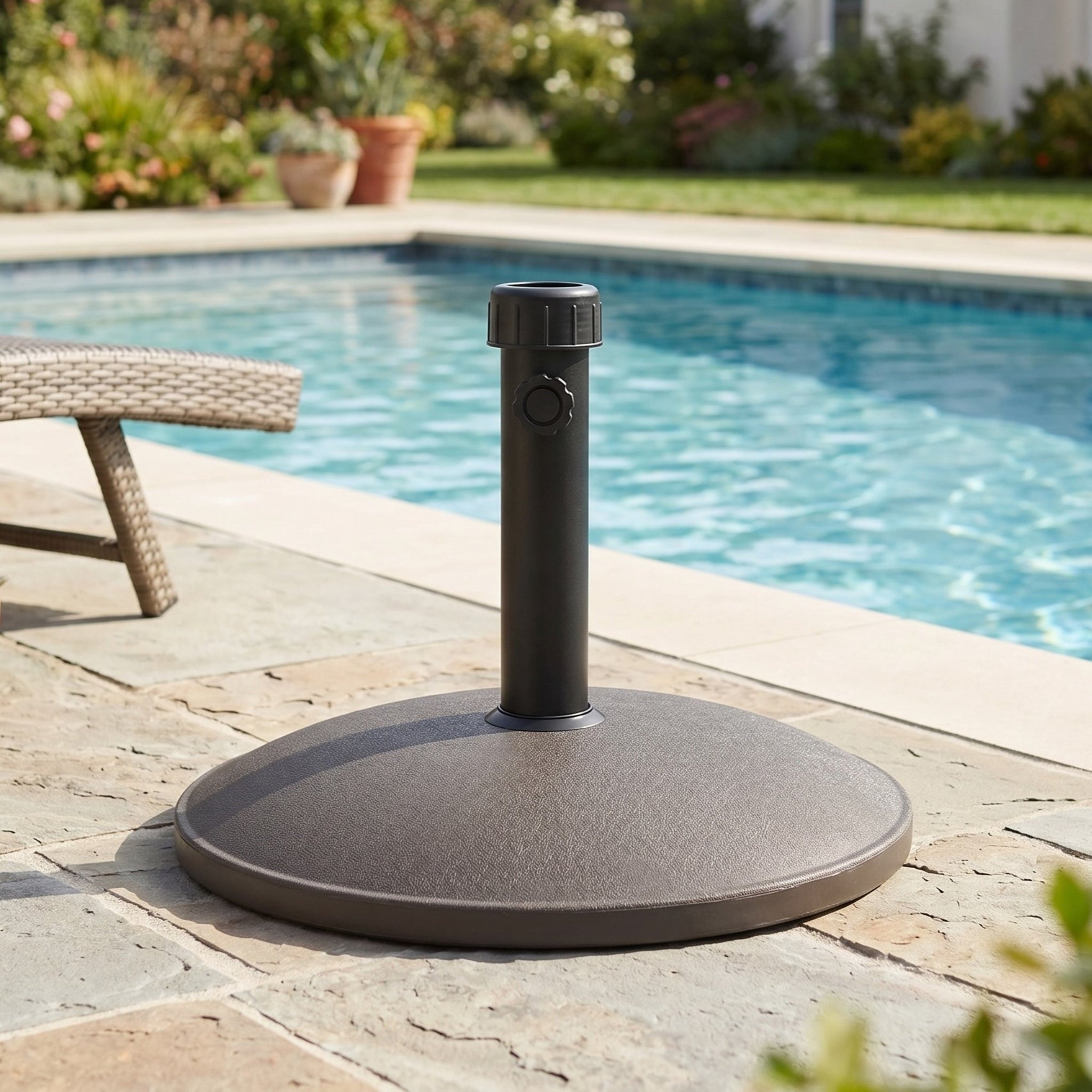 Ander Outdoor 35-pound Round Umbrella Base - Brown by HouseOfZazla