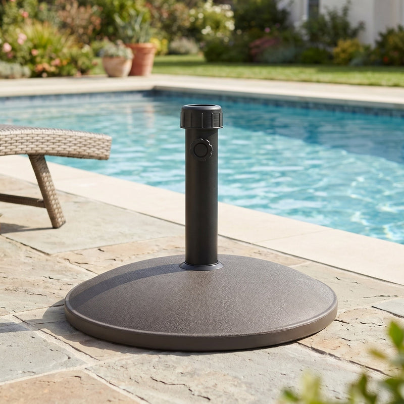 Ander Outdoor 35-pound Round Umbrella Base - Brown by HouseOfZazla