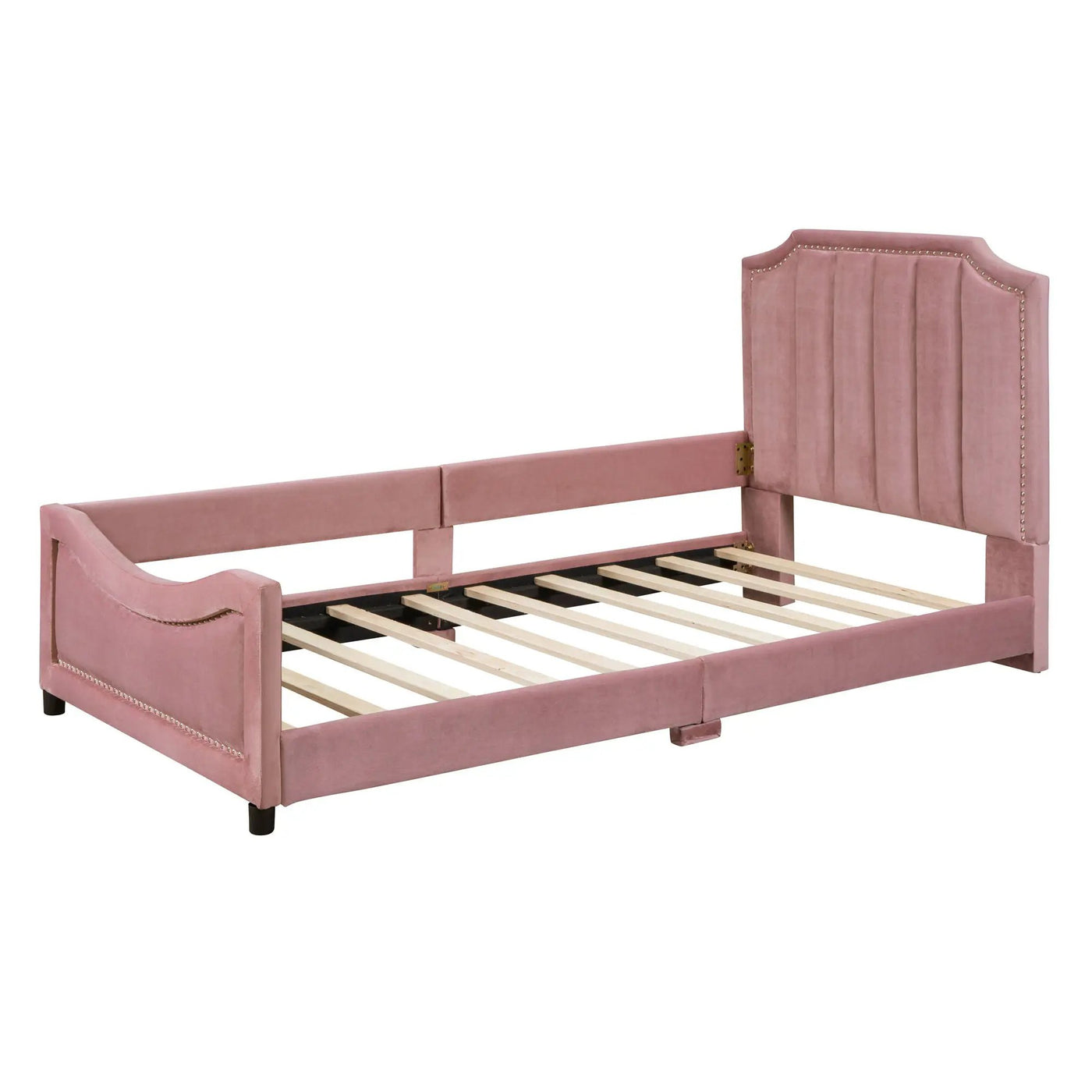 Upholstered Daybed With Classic Stripe Shaped Headboard by Unique Piece Furniture