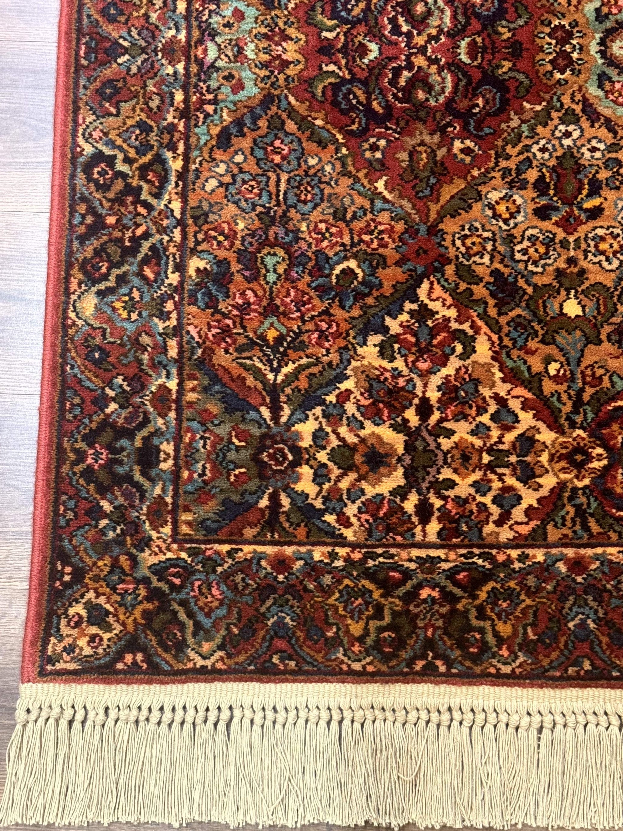 Karastan Rug 2.6 x 4 Multicolor Panel Kirman #717, Original 700 Series, Wool Pile Discontinued by Jewel Rugs