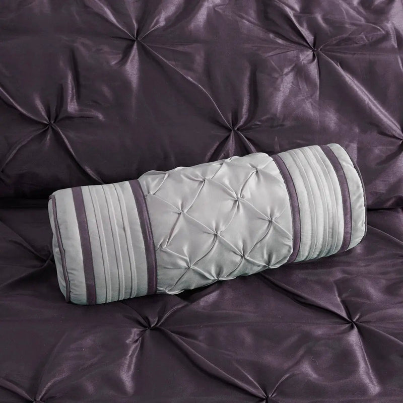 7 Piece Tufted Comforter Set Plum King by HouseOfZazla