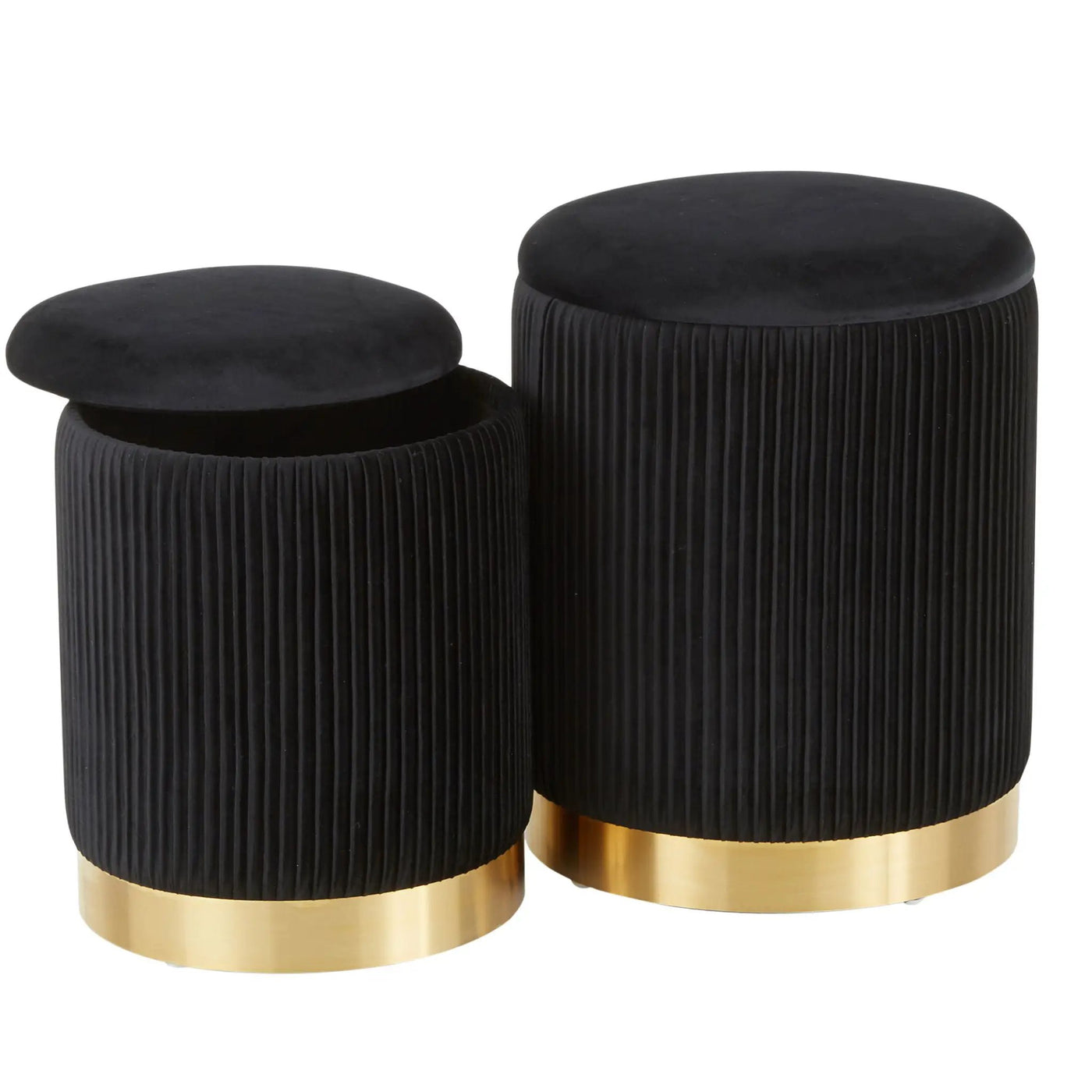 Marla - Contemporary Nesting Pleated Ottoman Set by HouseOfZazla
