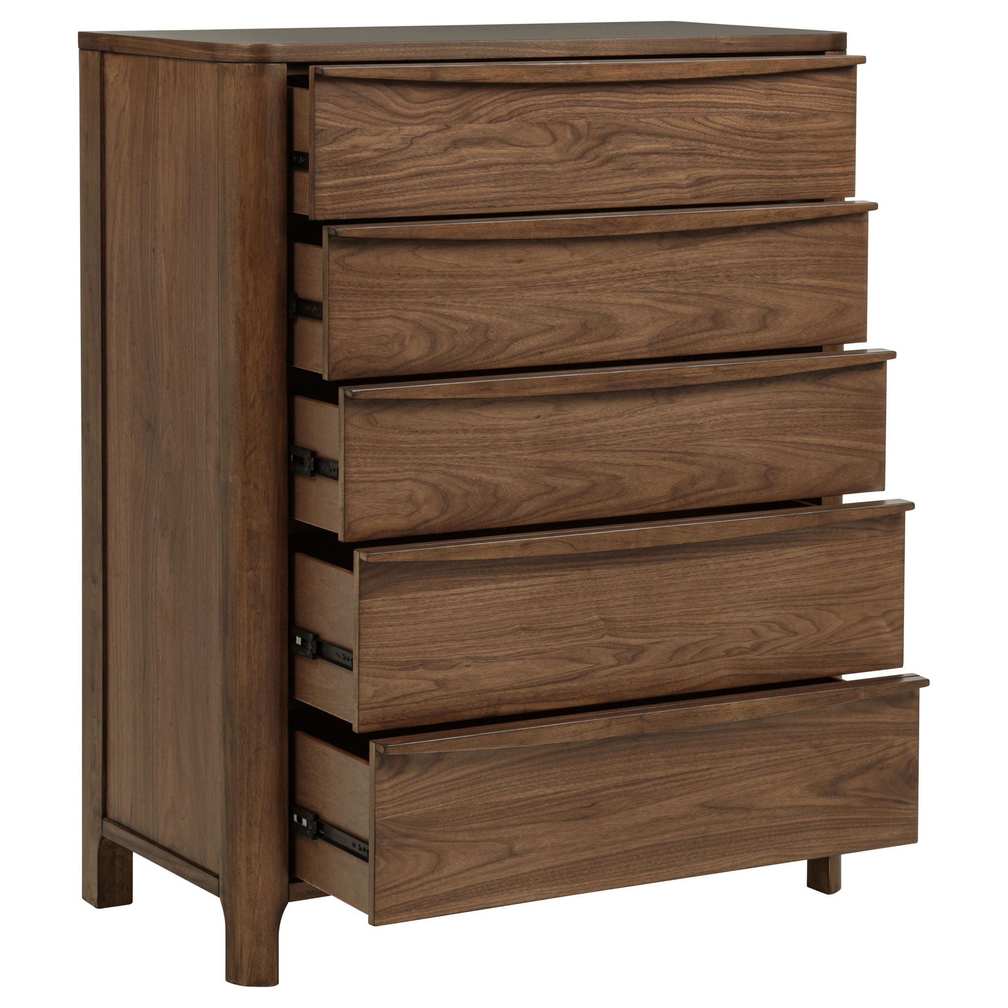 Verona - 5 Drawer Chest With - Walnut by HouseOfZazla